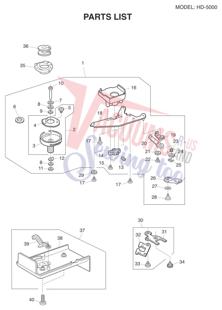 Janome HD5000 exploded schematic diagram (page 11)