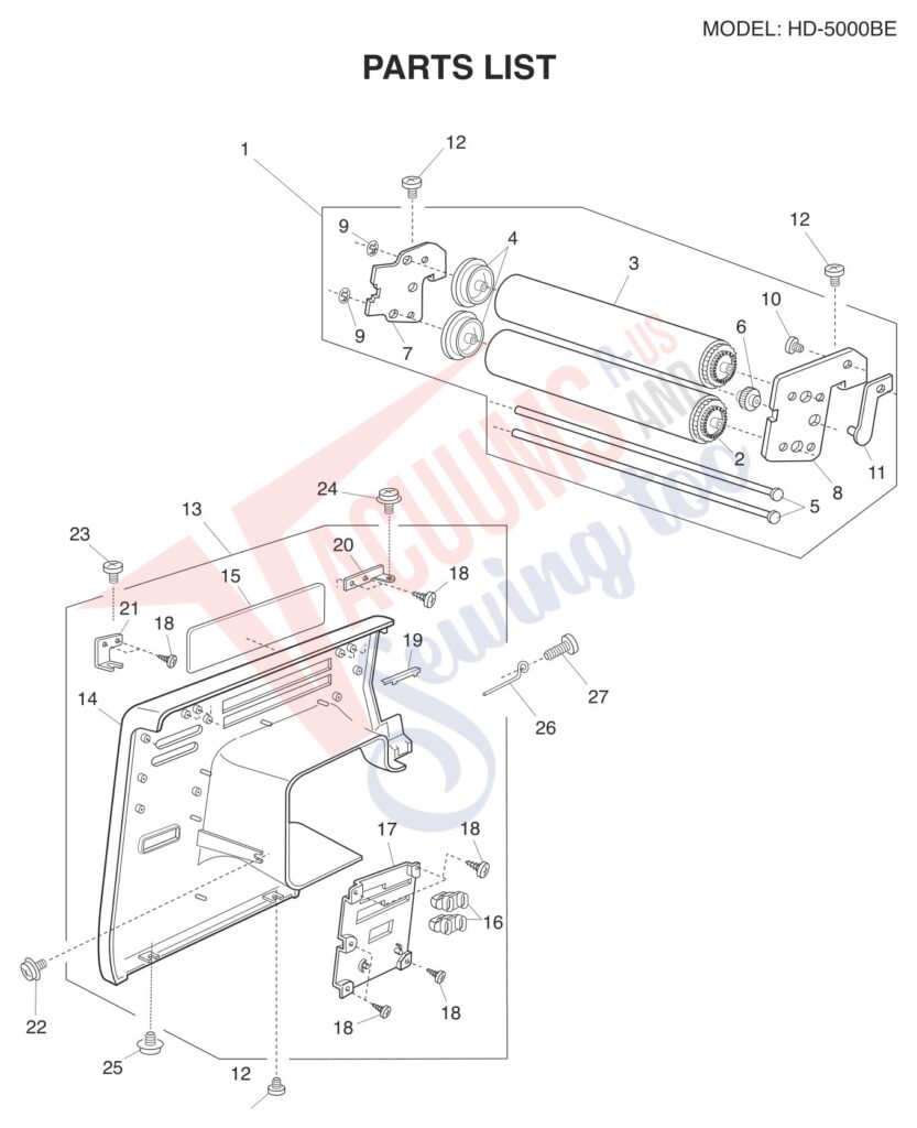 Janome HD5000BE exploded schematic diagram (page 2)