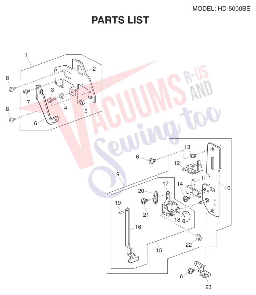 Janome HD5000BE exploded schematic diagram (page 8)