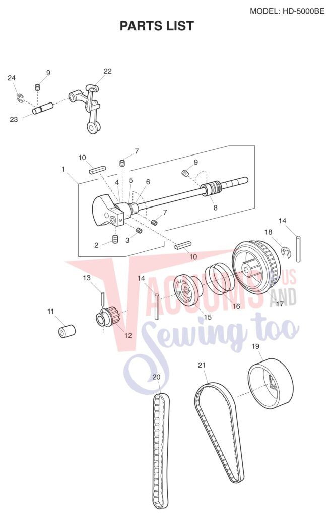 Janome HD5000BE exploded schematic diagram (page 9)
