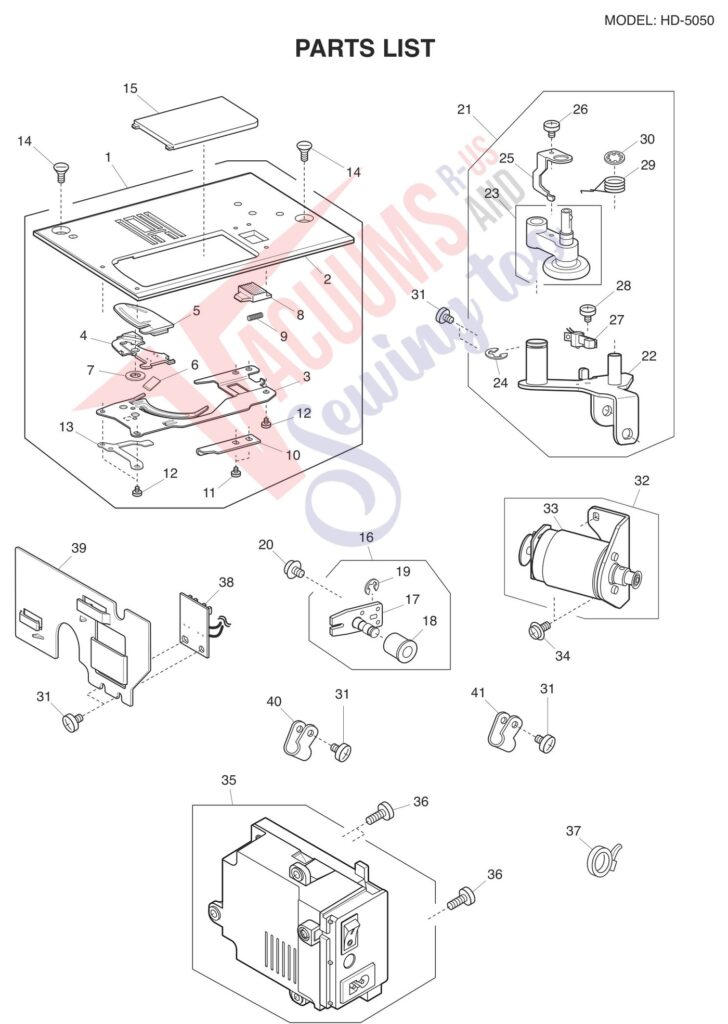 Janome HD5050 exploded schematic diagram (page 4)