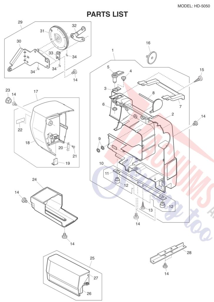 Janome HD5050 exploded schematic diagram (page 5)