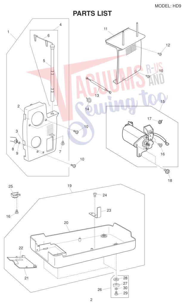 Janome HD9 exploded schematic diagram (page 6)