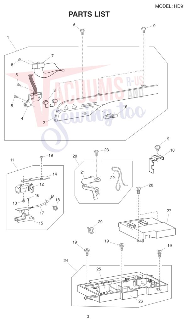 Janome HD9 exploded schematic diagram (page 7)