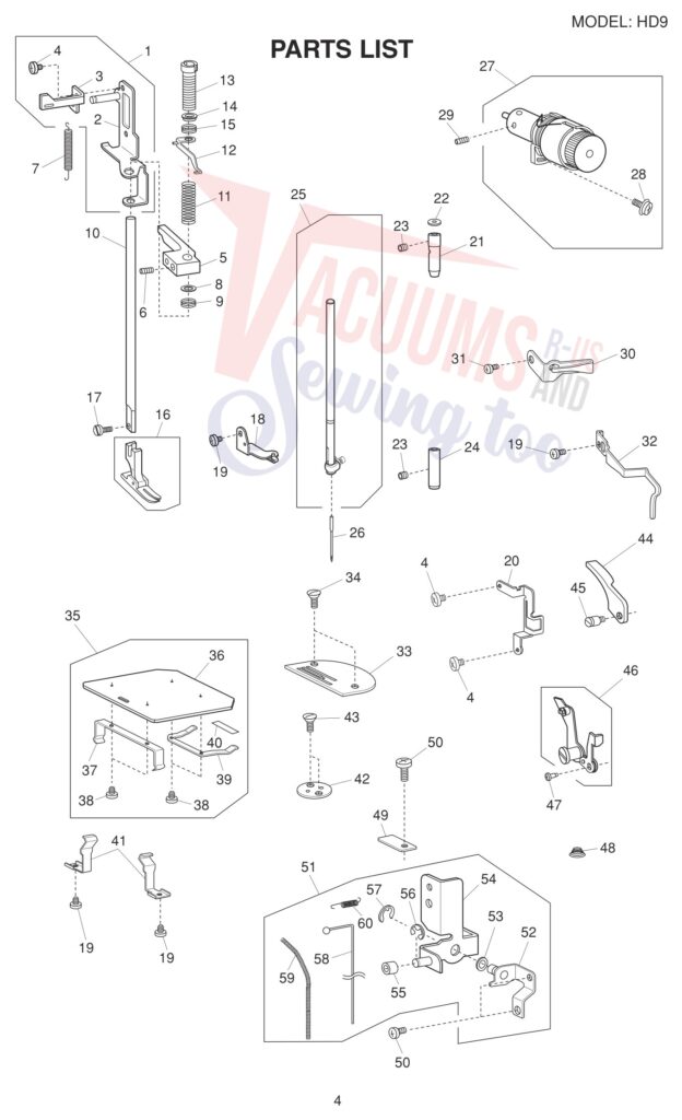 Janome HD9 exploded schematic diagram (page 8)