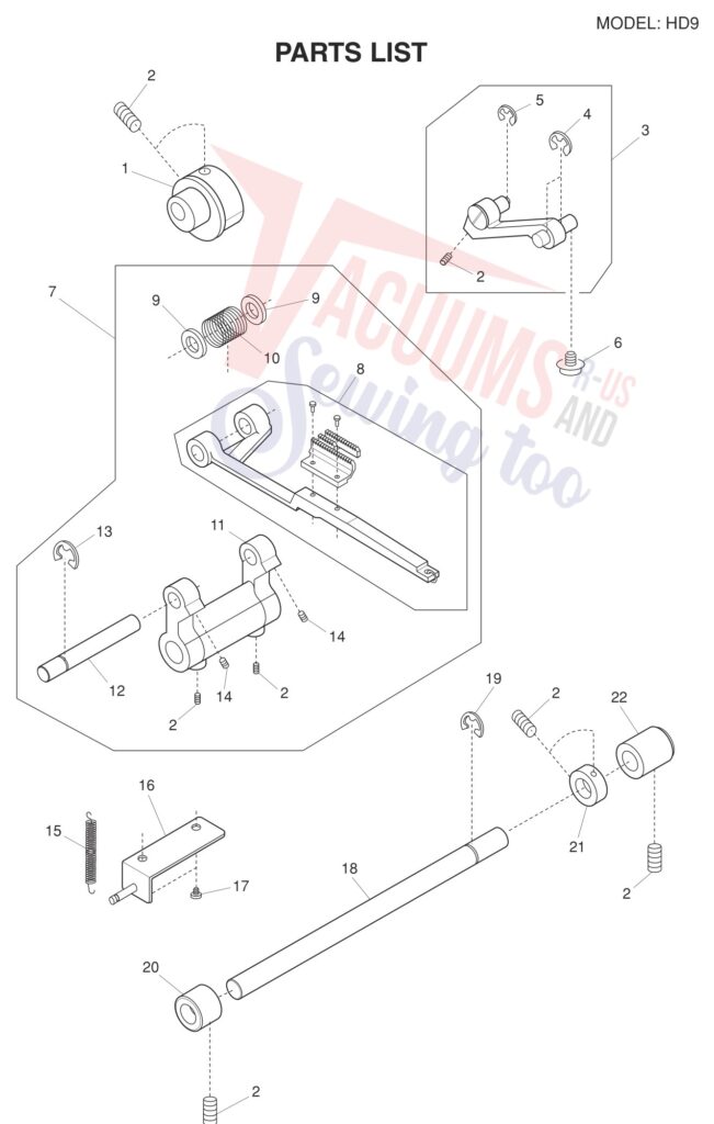 Janome HD9 exploded schematic diagram (page 11)