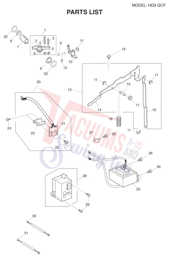 Janome HD9QCP exploded schematic diagram (page 3)