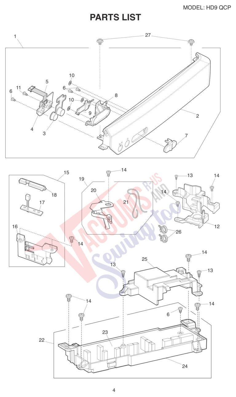 Janome HD9QCP schematic page 7 preview