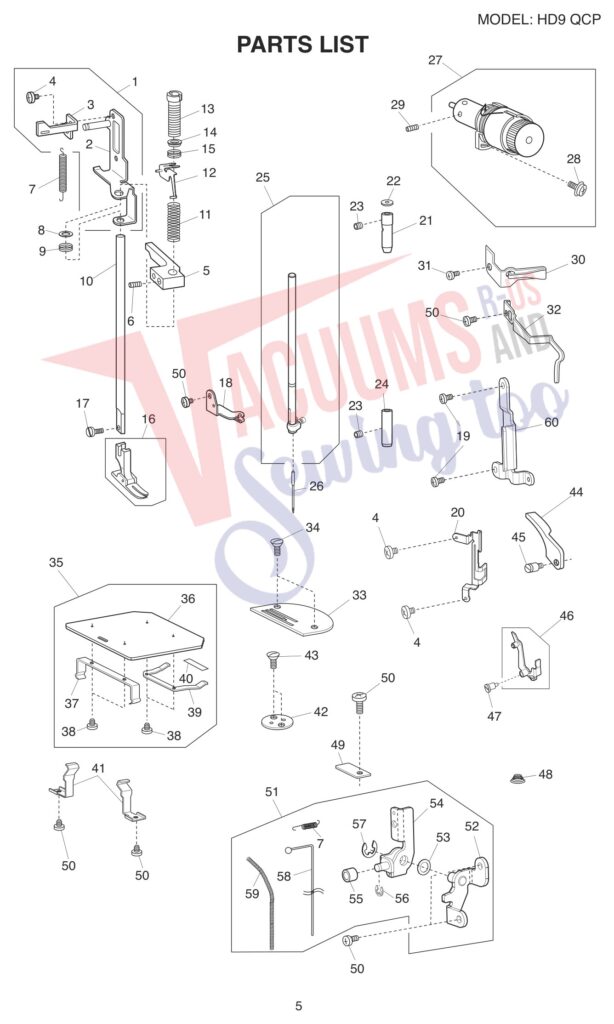 Janome HD9QCP exploded schematic diagram (page 8)