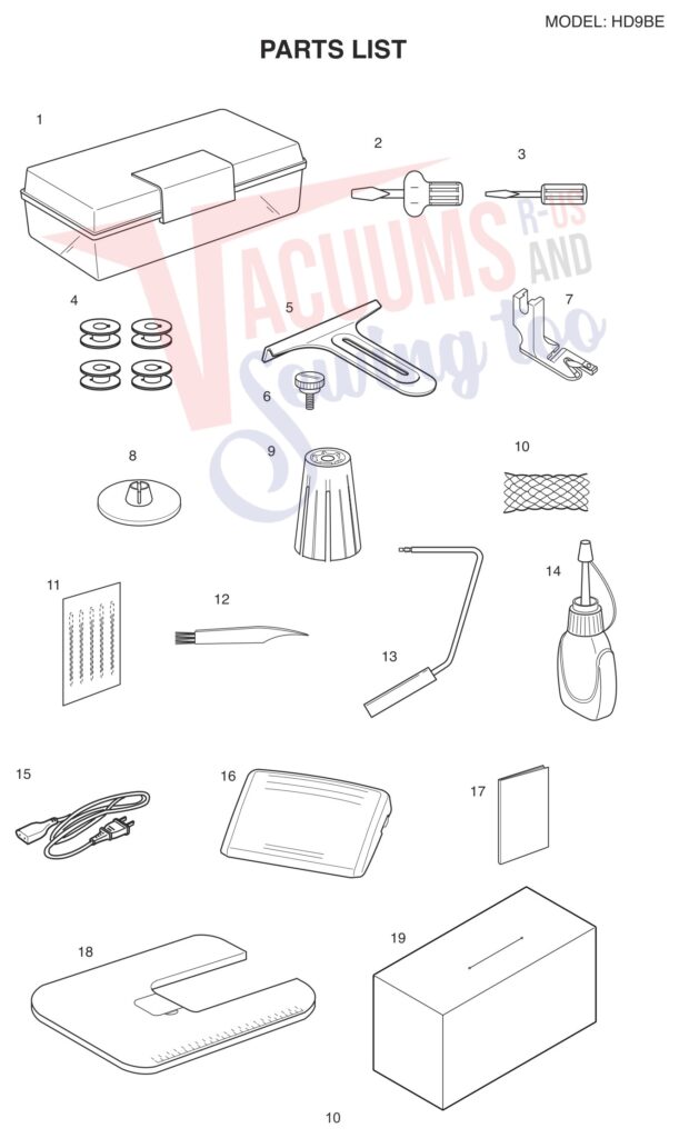 Janome HD9V2BE exploded schematic diagram (page 2)