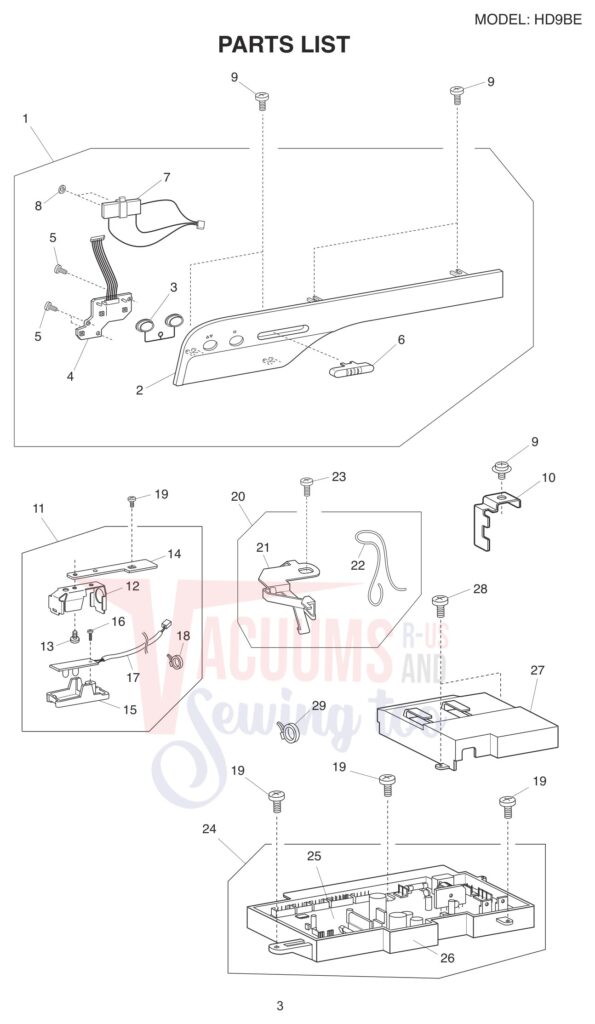 Janome HD9V2BE exploded schematic diagram (page 4)