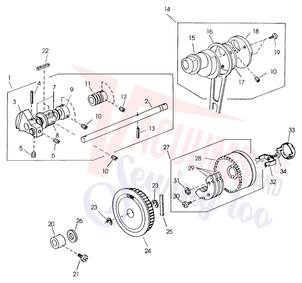 Janome HF1012 exploded schematic diagram (page 5)