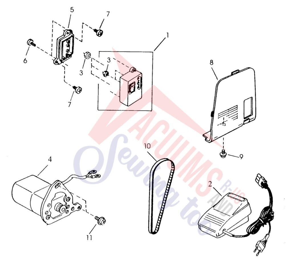 Janome HF1012 exploded schematic diagram (page 10)