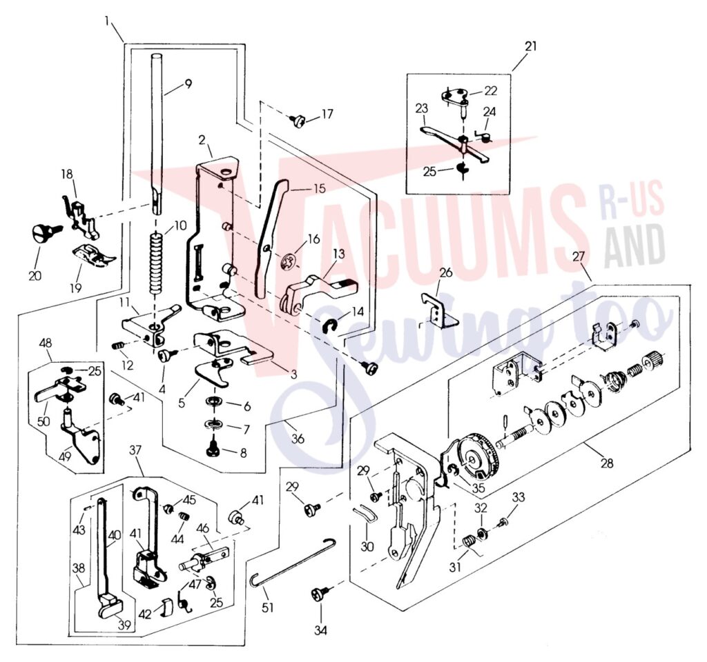 Janome HF2022 exploded schematic diagram (page 3)