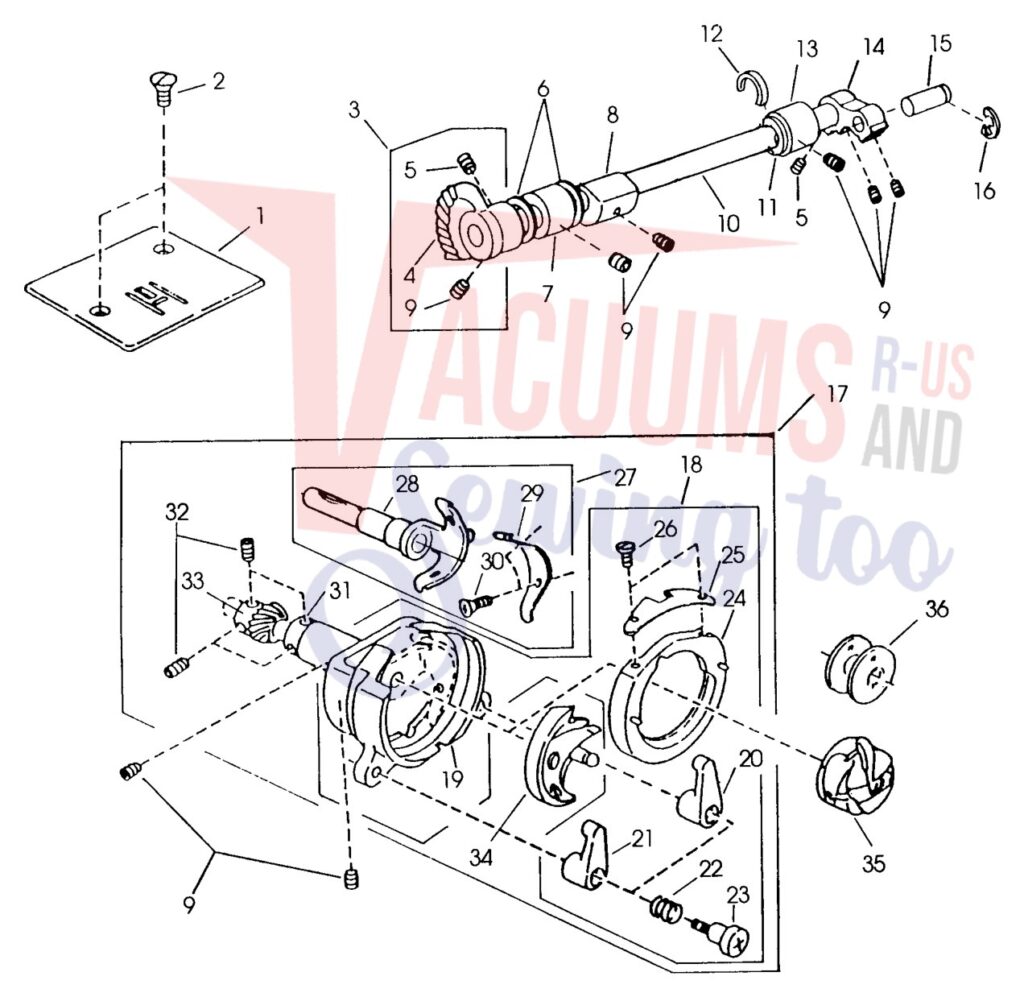 Janome HF2022 exploded schematic diagram (page 9)