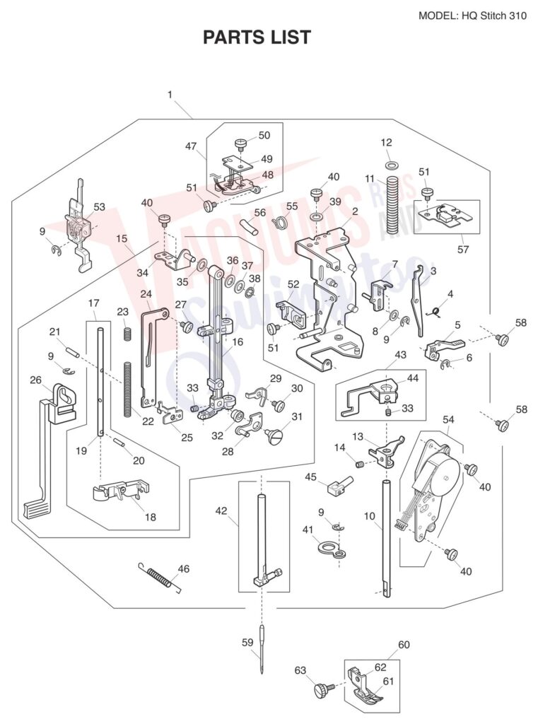 Janome HQ310 exploded schematic diagram (page 2)