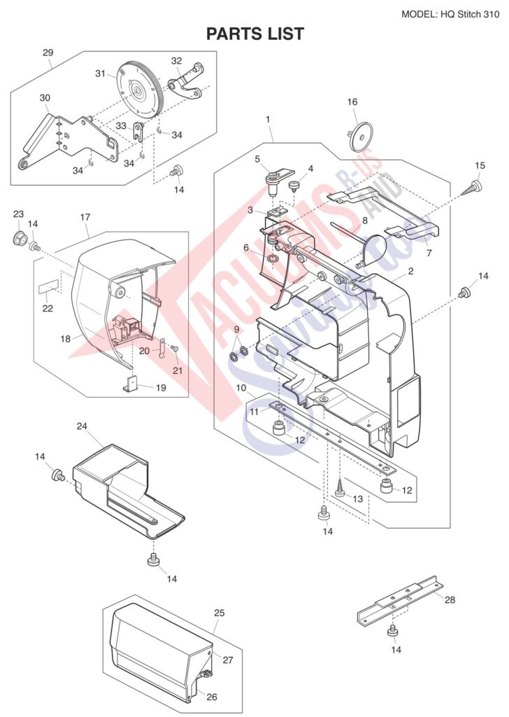 Janome HQ310 exploded schematic diagram (page 5)