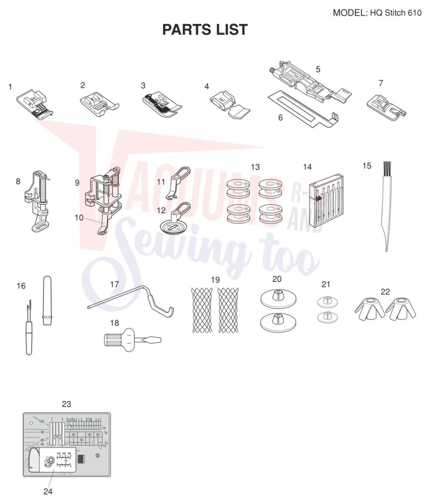 Janome HQ610 exploded schematic diagram (page 4)