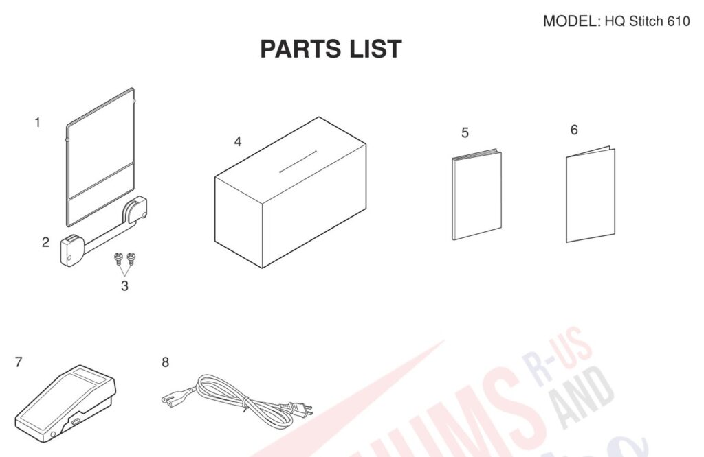 Janome HQ610 exploded schematic diagram (page 5)