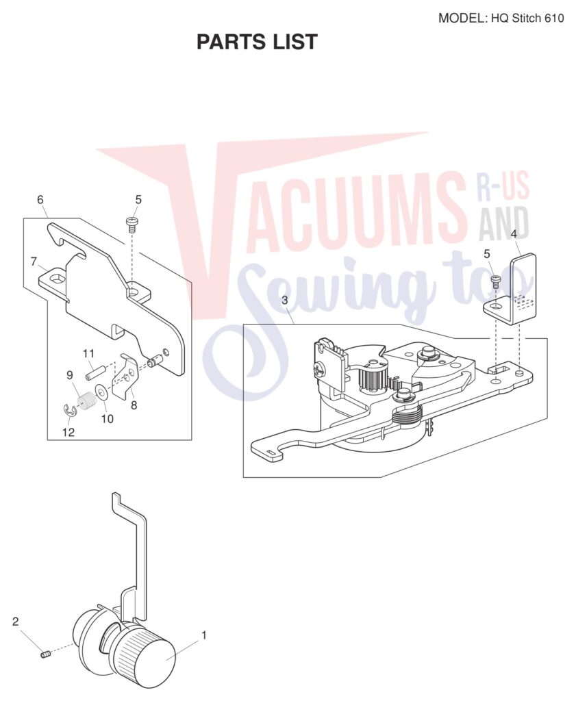 Janome HQ610 exploded schematic diagram (page 9)
