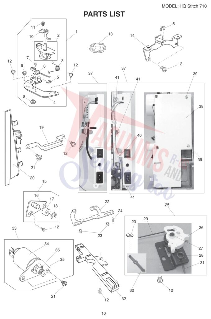 Janome HQ710 exploded schematic diagram (page 2)