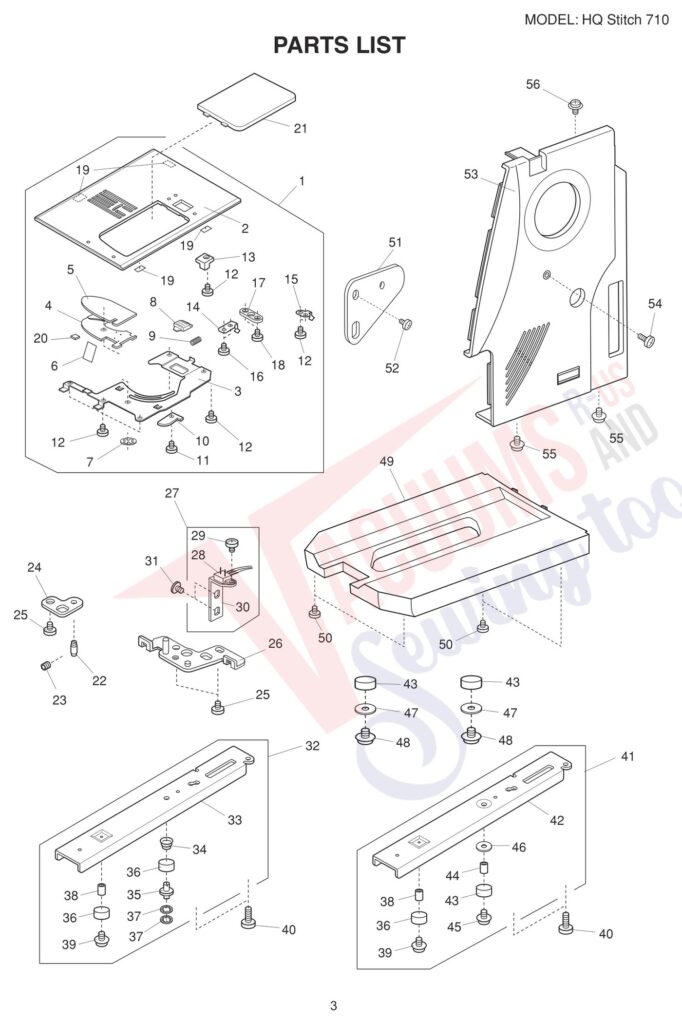 Janome HQ710 exploded schematic diagram (page 5)