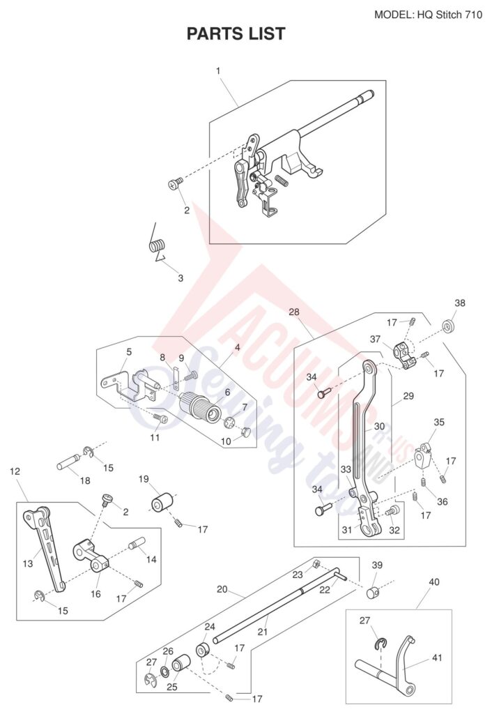 Janome HQ710 exploded schematic diagram (page 7)