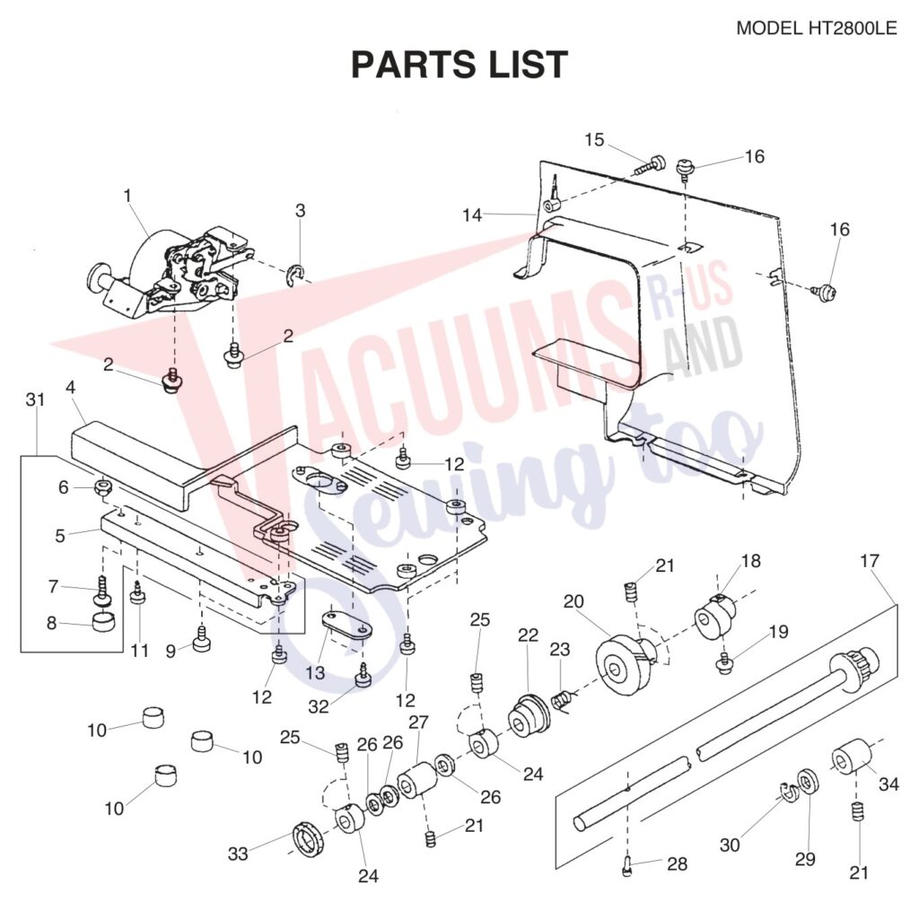 Janome HT2008 exploded schematic diagram (page 5)