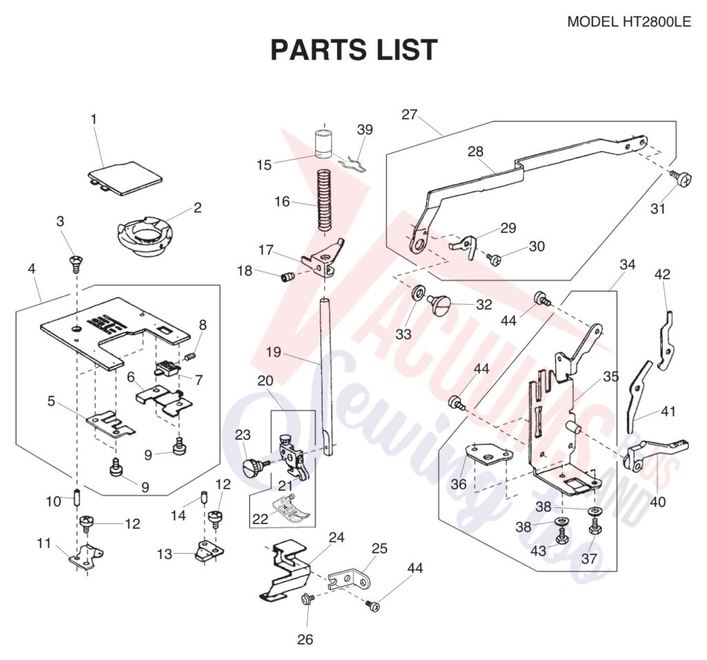 Janome HT2008 exploded schematic diagram (page 6)