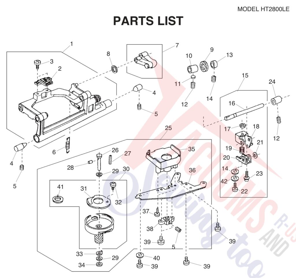 Janome HT2008 exploded schematic diagram (page 7)
