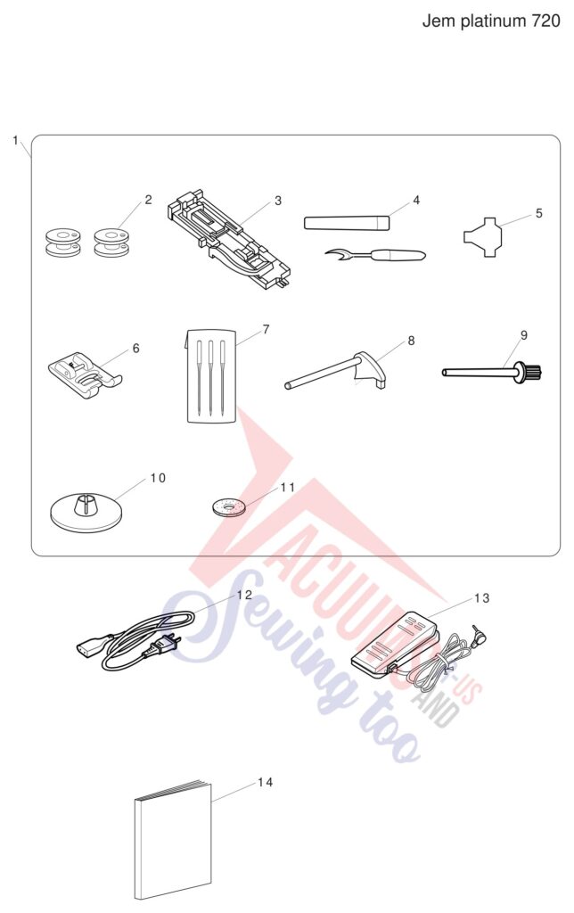 Janome JP720 exploded schematic diagram (page 8)