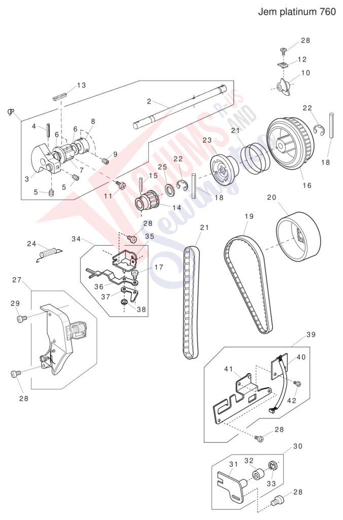 Janome JP760 exploded schematic diagram (page 4)