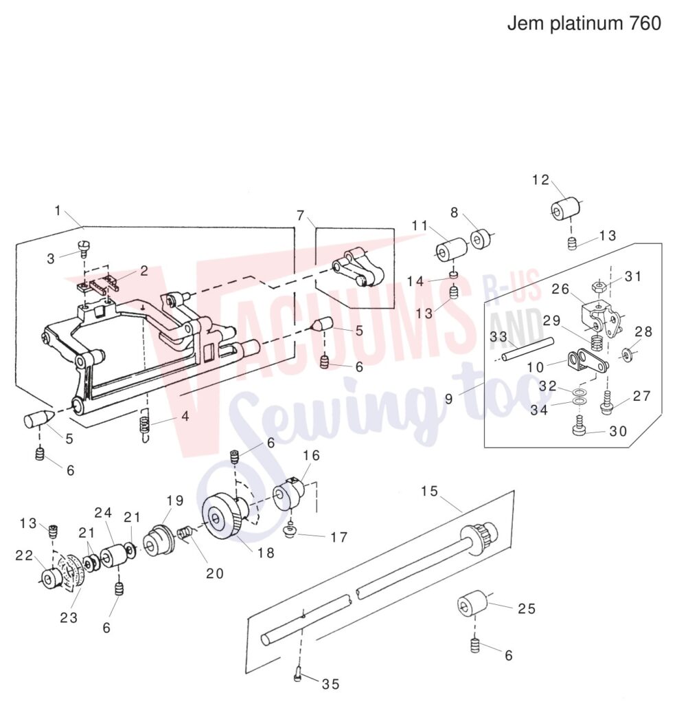 Janome JP760 exploded schematic diagram (page 5)