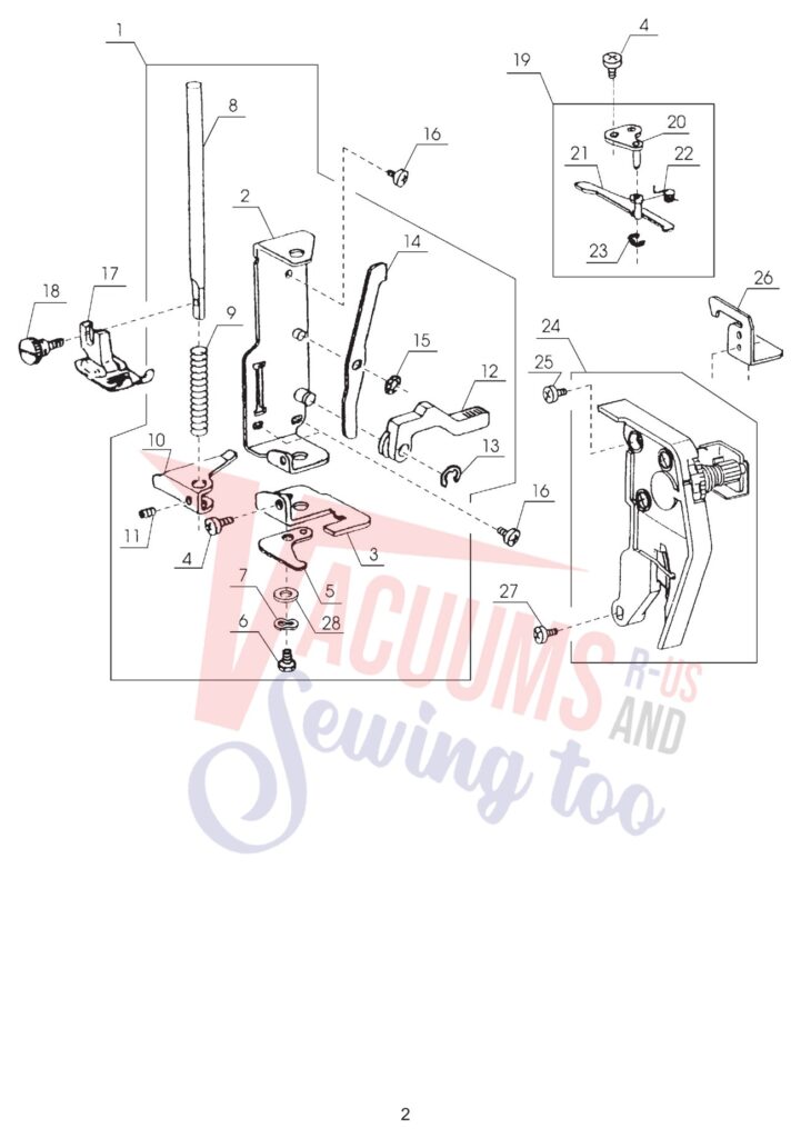 Janome JS1004 exploded schematic diagram (page 2)