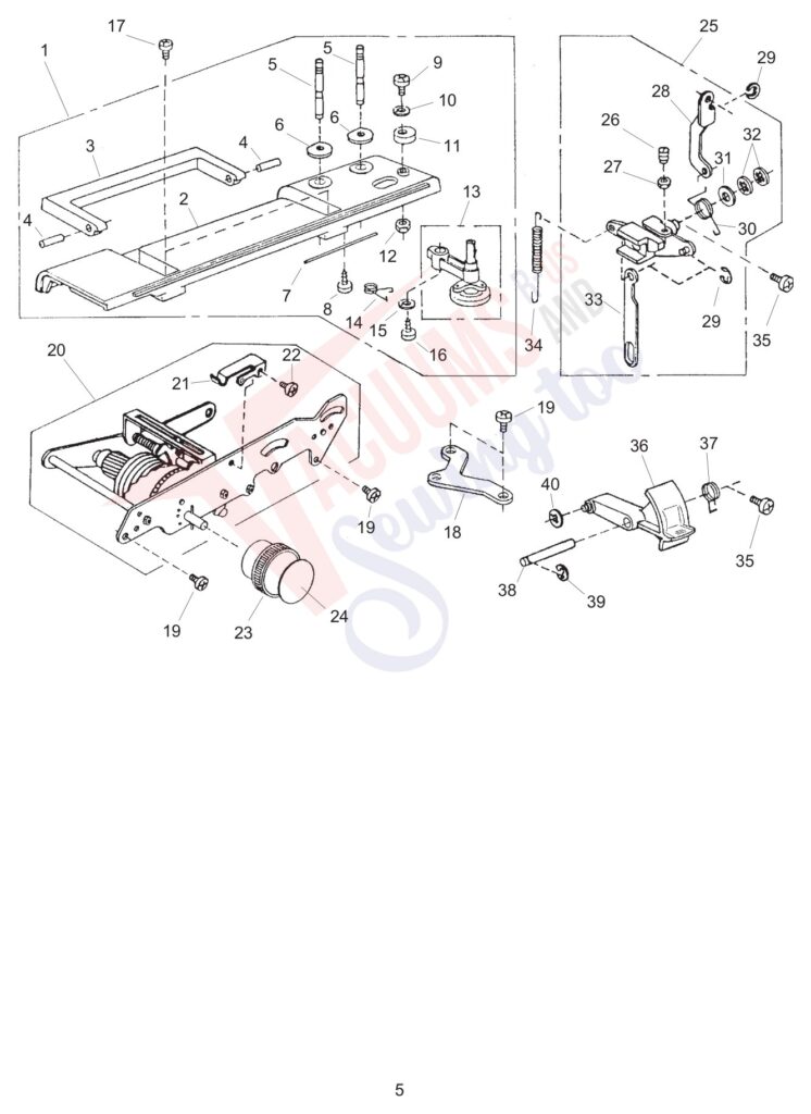 Janome JS1004 exploded schematic diagram (page 5)