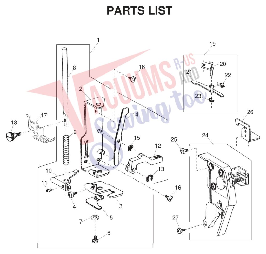 Janome JS1008 exploded schematic diagram (page 2)