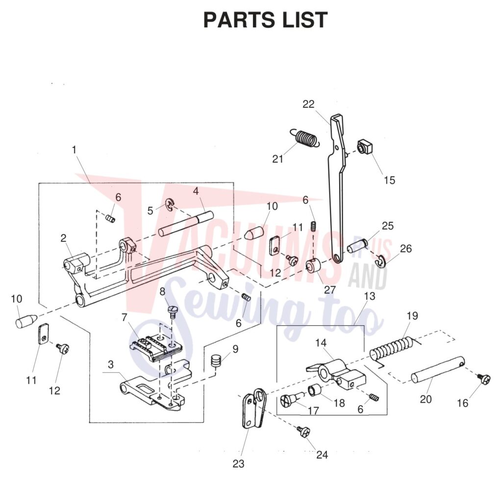 Janome JS1008 exploded schematic diagram (page 7)