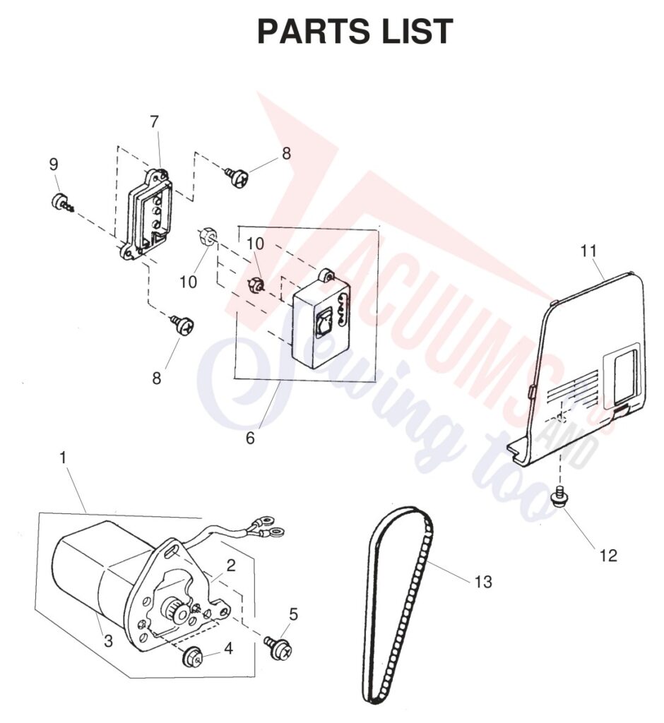 Janome JS1008 exploded schematic diagram (page 8)