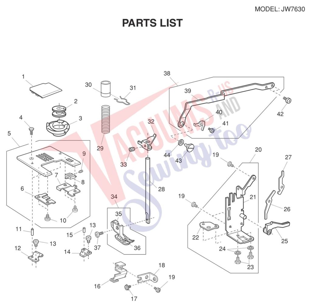 Janome JW7630 exploded schematic diagram (page 3)