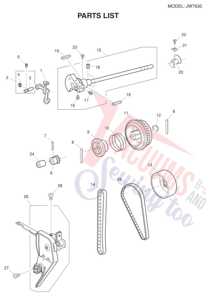 Janome JW7630 exploded schematic diagram (page 4)