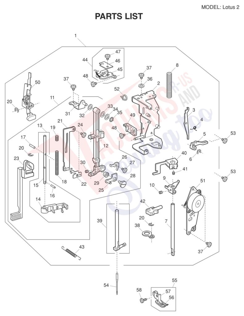 Elna LOTUS 2 exploded schematic diagram (page 3)