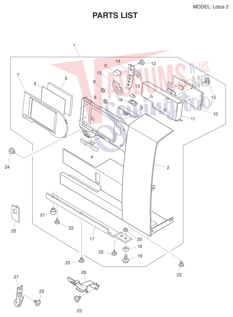 Elna LOTUS 2 exploded schematic diagram (page 8)
