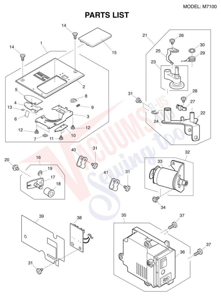 Janome M7100 exploded schematic diagram (page 4)
