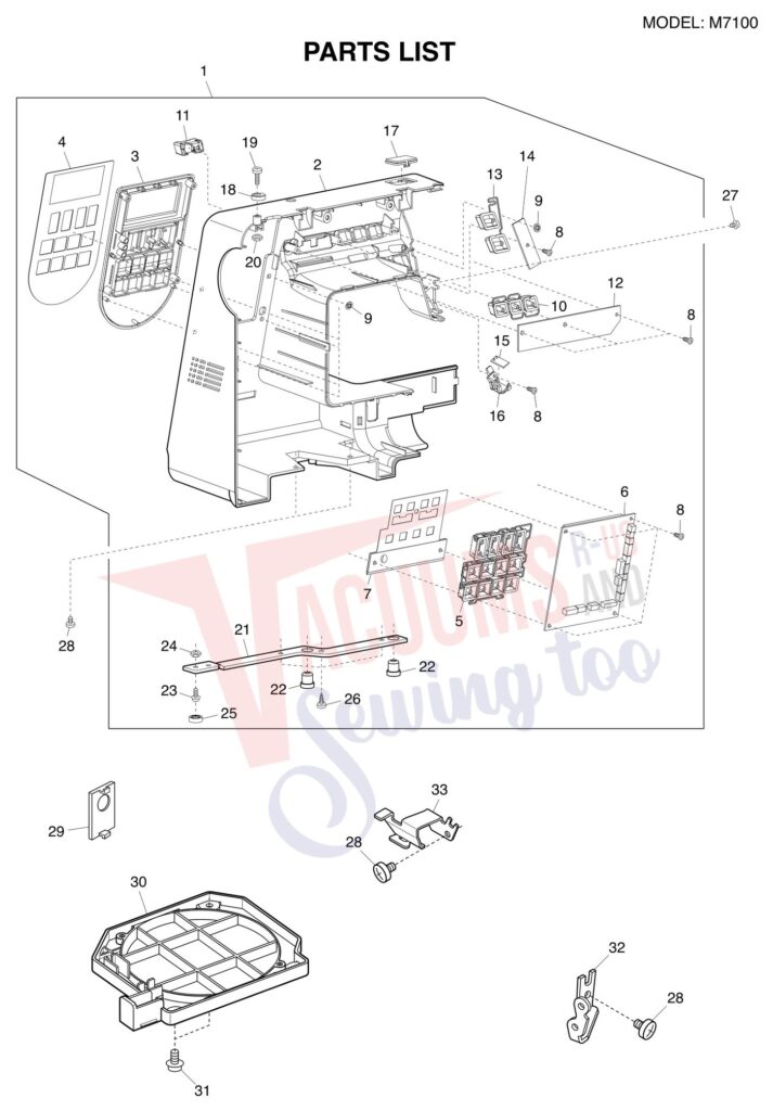 Janome M7100 exploded schematic diagram (page 6)
