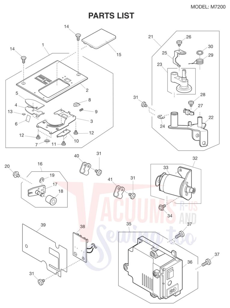 Janome M7200 exploded schematic diagram (page 4)