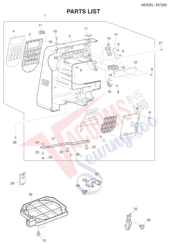 Janome M7200 exploded schematic diagram (page 6)