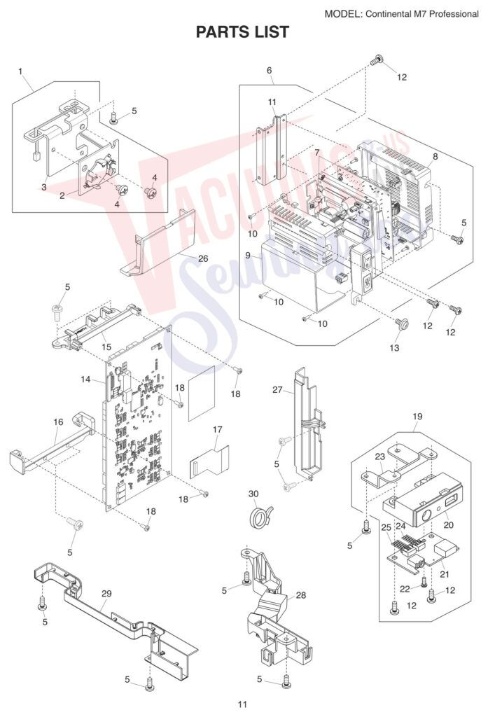Janome M7 exploded schematic diagram (page 3)