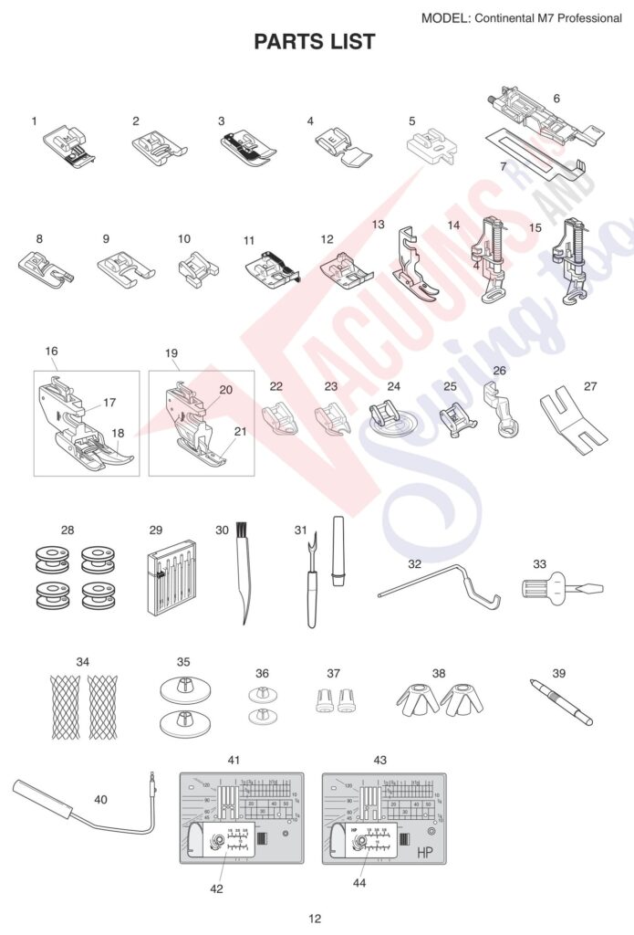 Janome M7 exploded schematic diagram (page 4)