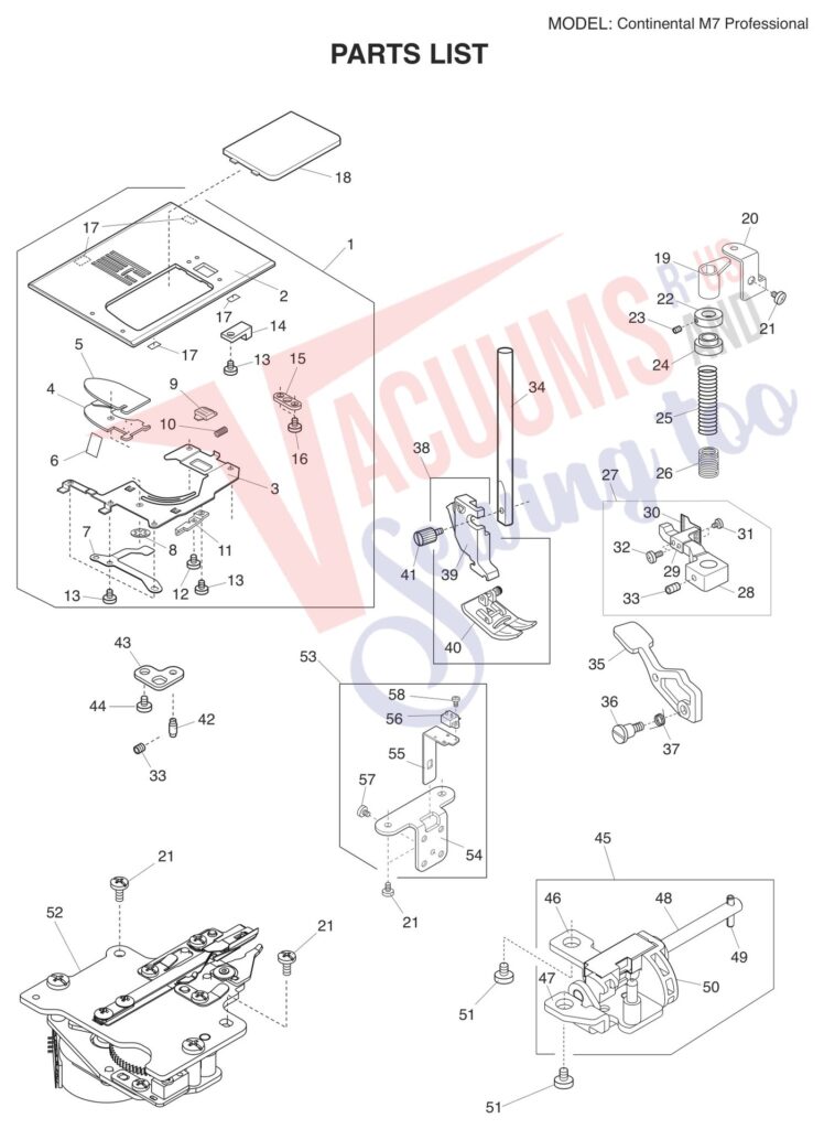 Janome M7 exploded schematic diagram (page 11)