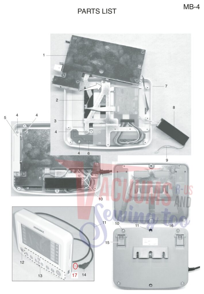 Janome MB4 exploded schematic diagram (page 10)